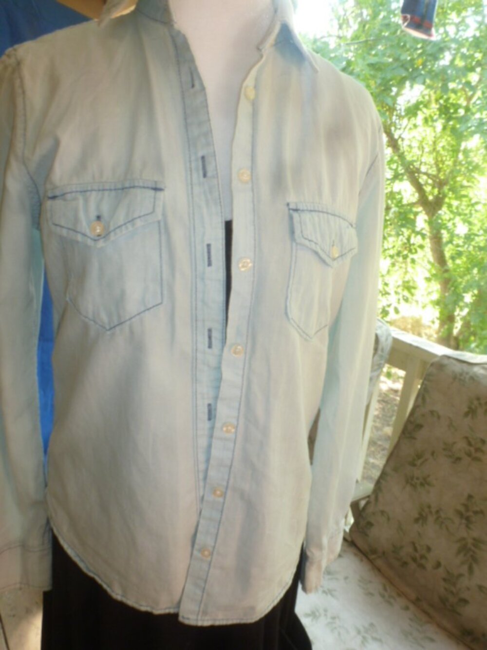Prince & Fox Light Wash Denim Western Shirt 🤠